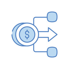 Financial projection vector icon stock illustration