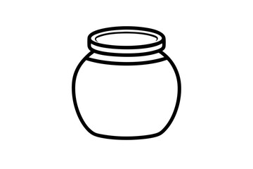 jar icon line art silhouette vector illustration