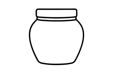 jar icon line art silhouette vector illustration