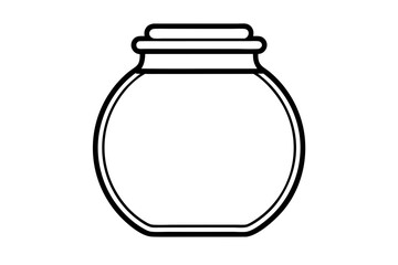 jar icon line art silhouette vector illustration