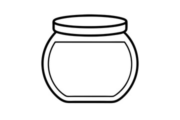 jar icon line art silhouette vector illustration