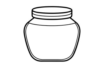 jar icon line art silhouette vector illustration