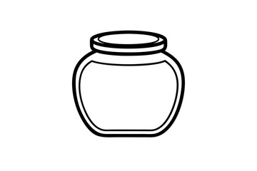 jar icon line art silhouette vector illustration