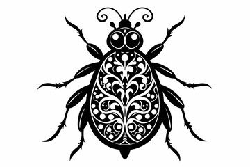 lace bug line art silhouette vector illustration