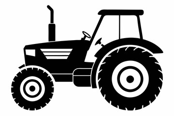 lawn tractor line art silhouette vector illustration