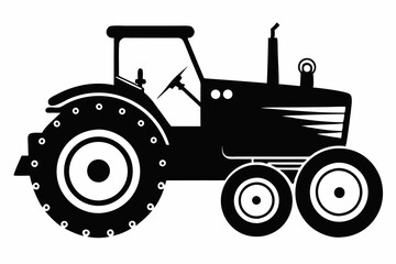 lawn tractor line art silhouette vector illustration