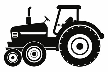 lawn tractor line art silhouette vector illustration