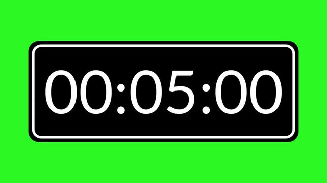 15 seconds stopwatch on green screen suitable for sports, experiments, exams, training, work, competitions