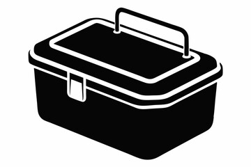 lunchbox line art silhouette vector illustration