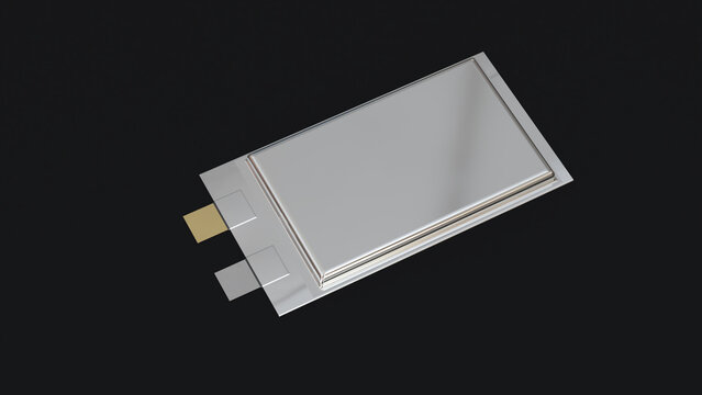solid state batteries, Next Generation SSB pouch cell solid-state electric vehicle battery, High Energy Density Energy storage, production accumulator cell modules automotive manufacture, 3d render