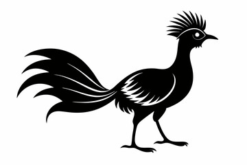 lyrebird line art silhouette vector illustration