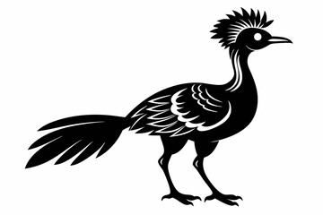 lyrebird line art silhouette vector illustration