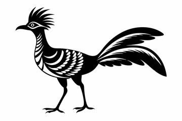Obraz premium lyrebird line art silhouette vector illustration