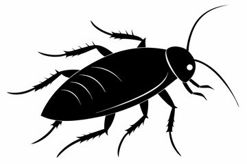 madagascar hissing cockroach line art silhouette vector illustration