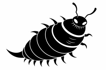 maggot line art silhouette vector illustration