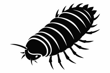 maggot line art silhouette vector illustration