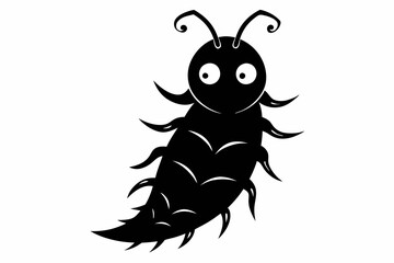 maggot line art silhouette vector illustration
