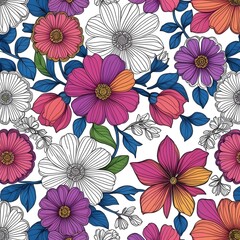 coloring book flowers for adult design drawing flower page white and black