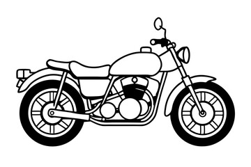 Fototapeta premium monochrome classic motorcycle line art silhouette vector illustration