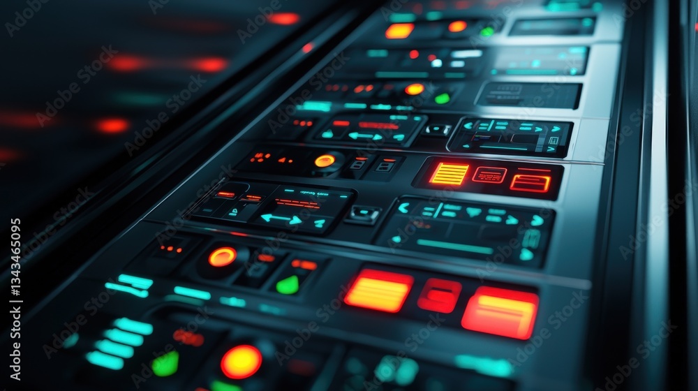 Aufkleber create opportunities vision goal-setting concept. futuristic control panel with glowing buttons and 