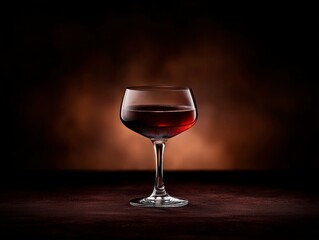 Elegant Wine Glass Still Life Against a Dark Backdrop Depicting Leisure and Refined Indulgence