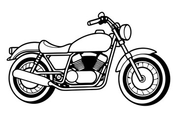 Obraz premium monochrome classic motorcycle line art silhouette vector illustration