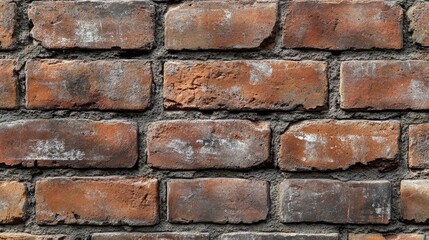 Fototapeta premium A close up view of a weathered brick wall surface