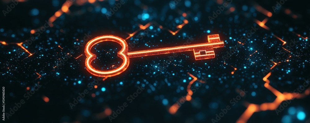 Poster create opportunities vision goal-setting concept. illuminated key design surrounded by vibrant digit