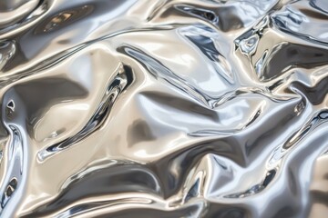 Abstract silver and black swirling liquid shapes. AI generative