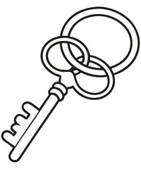 Old-fashioned Skeleton Key Illustration for Security and History Themes