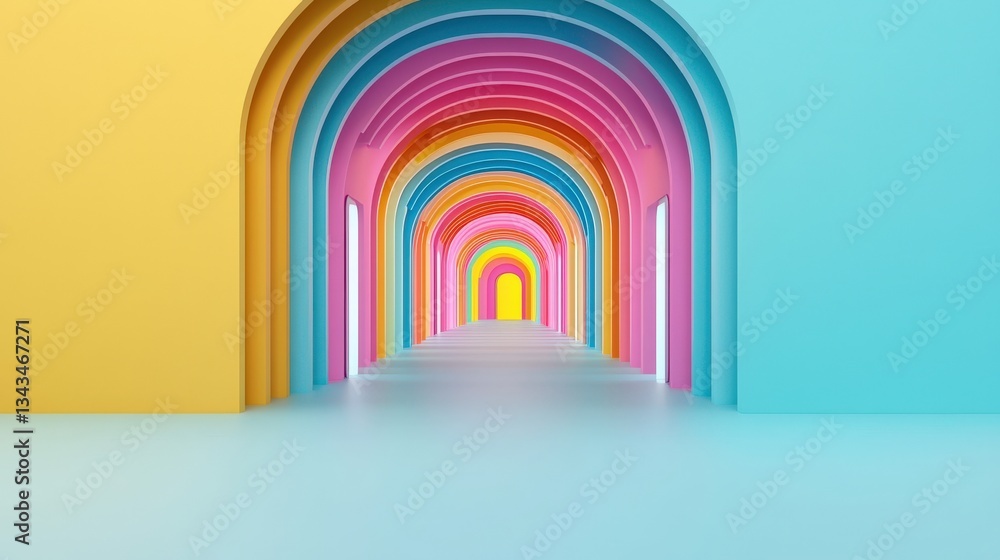 Aufkleber create opportunities vision goal-setting concept. colorful arched hallway creating a vibrant visual 