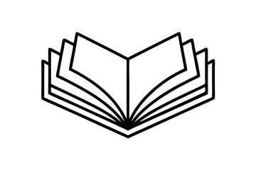 pages book icon line art silhouette vector illustration