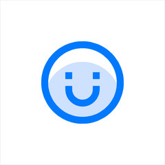 blue button with a text