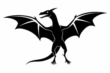 pterodactyl line art silhouette vector illustration © Pinak