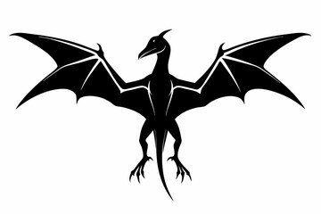 pterodactyl line art silhouette vector illustration © Pinak