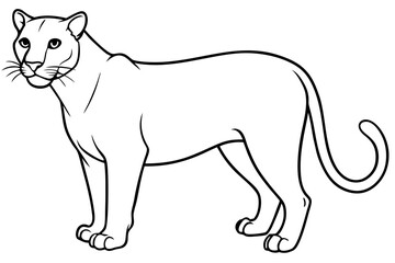puma line art silhouette vector illustration