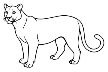 puma line art silhouette vector illustration
