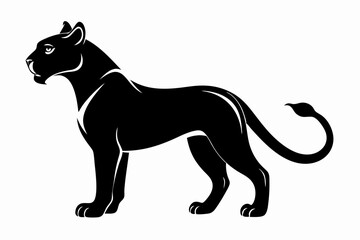 puma line art silhouette vector illustration