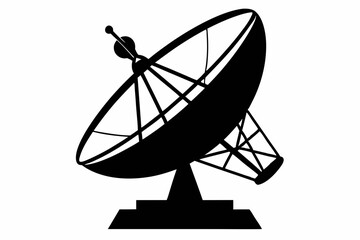 satellite dish icon line art silhouette vector illustration