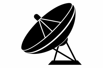 satellite dish icon line art silhouette vector illustration