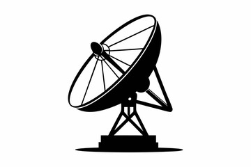 satellite dish icon line art silhouette vector illustration