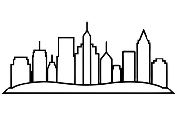 Obraz premium skyline line art silhouette vector illustration
