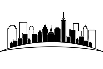Obraz premium skyline line art silhouette vector illustration