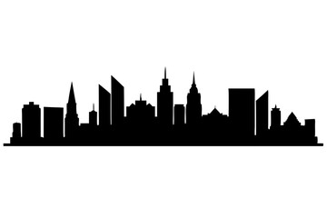 skyline line art silhouette vector illustration