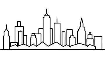 Fototapeta premium skyline line art silhouette vector illustration