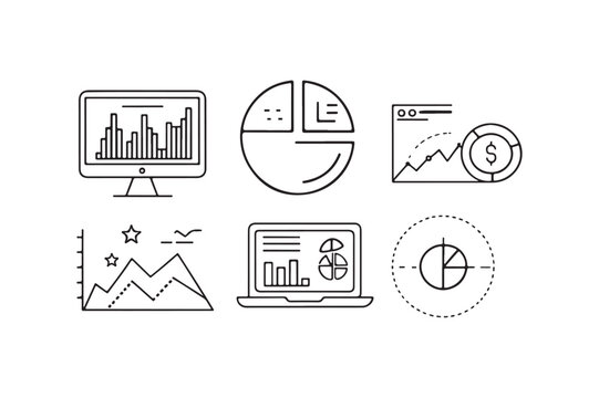 A curated collection of graph and chart icons,  suitable for various design projects.