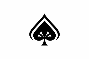 Fototapeta premium spades card icon line art silhouette vector illustration
