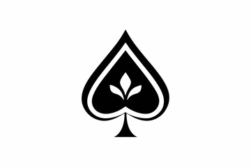 Fototapeta premium spades card icon line art silhouette vector illustration