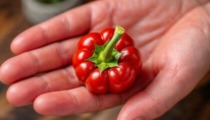 Paprika HD image. Paprika on palm hand HD wallpaper