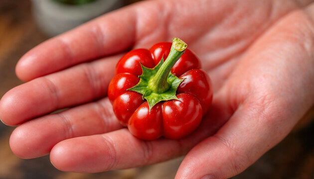 Paprika HD image. Paprika on palm hand HD wallpaper